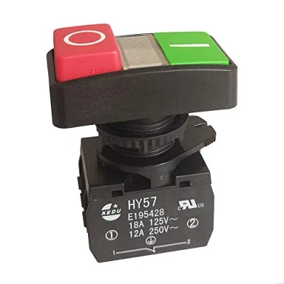 Image of KEDU HY57 Mechanical Self locking Push Button Switches for Magnetic Drill 12A/250V 18A/125V 1NO 1NC 4 Terminals Illuminated (HY57 B)