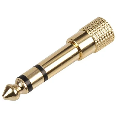 Image of Pro Signal PSG08559 3.5mm to 6.35mm Stereo Jack Plug Adaptor, Gold