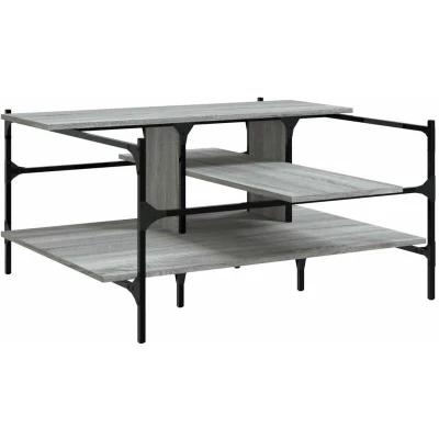 Image of vidaXL Coffee Table Grey Sonoma 100x100x48.5 cm Engineered Wood