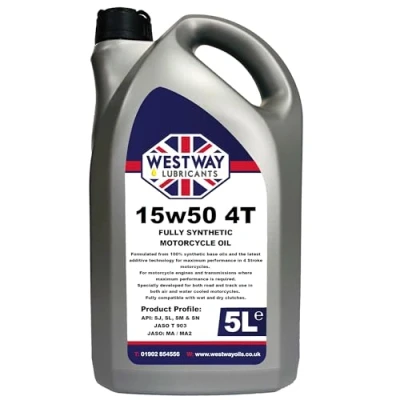 Image of 15w50 Motorcycle Oil Fully Synthetic API: SJ SL SM SN 5L 5 Litres