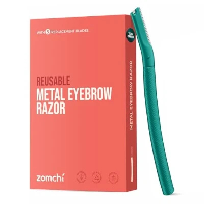 Image of ZOMCHI Eyebrow Razor, Face Razors for Women&amp;Men, Trimmer Shaper with Precision Cover, Facial Shaver 6 Blades (Green)