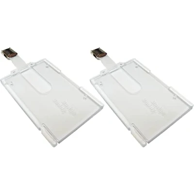 Image of 2 x Badge Buddy with ID Crocodile Clip Portrait Double Identity Card Pass Holder PCL Media ltd