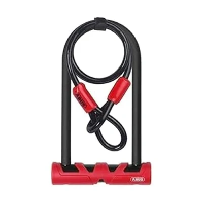 Image of ABUS Ultimate 420 U lock + USH holder Cobra 10/120 security cable Bike set level 12 Black/red 230 mm shackle height