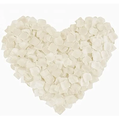 Image of Happium 1000 Pieces Rose Petals, Artificial Silk Flowers Petals Romantic Decorations, Emulation for Wedding Decoration, Valentine&#039;s Day, Confession Party Ivory