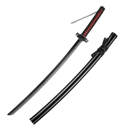 Image of Bleach Ichigo Tensa Zangetsu Hex V1 Wooden Sword 104cm Cosplay Prop Replica, Comic Con Safe, Durable ABS Handle, Perfect for Collectors &amp; Fans