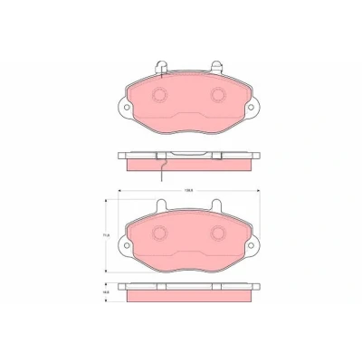 Image of 1074972, 1134159, 1301592, 92VB2K021BE Brake pad set TRW GDB1573 with acoustic wear warning FORD: Transit Mk4 Platform/Chassis, Van