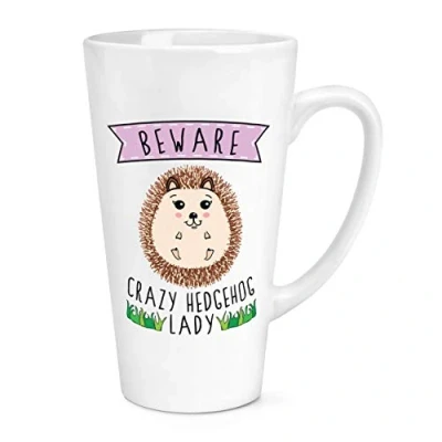 Image of Beware Crazy Hedgehog Lady 17oz Large Latte Mug Cup