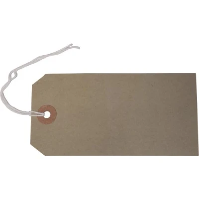 Image of 100 x Manilla Buff Strung Tags Tickets 120mm 60mm Luggage Labels