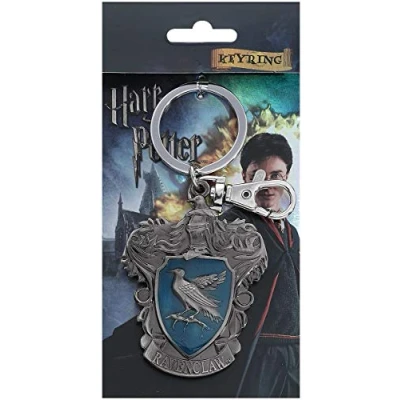 Image of Monogram Harry Potter Ravenclaw School Crest Pewter Keychain, Silver