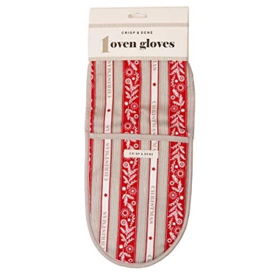 Image of Christmas Themed Seasonal 100% Cotton Double Oven Glove 95 x 21cm