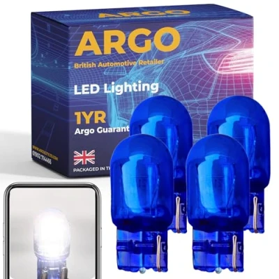 Image of Argo 4Pcs 582 W21w Bulb Xenon White 3000k Super Bright DRL Daytime Running Lights T20 Reverse Back W3x16d Up Car Van 382w Bulbs 12v 21w