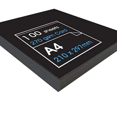 Image of Protecatfile &#039;High&#039; Black Card Ideal for Presentation Display and Mounting 270gsm A4 100 Sheets