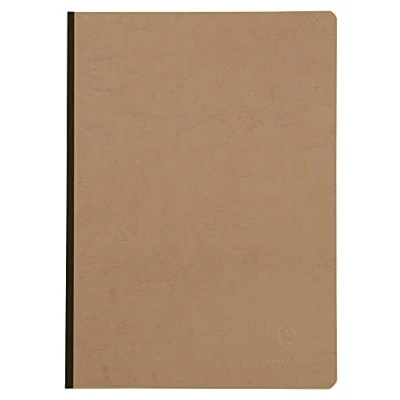 Image of Clairefontaine Ref 79142C Age Bag Clothbound Notebook (192 Pages) A4 Size, Squared Rulings, 90gsm Brushed Vellum Paper Brown Leather Effect Cover