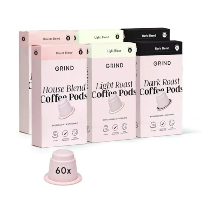 Image of Grind Variety Blend Coffee Pods Pack of 60 Capsules Light, House and Dark Nespresso® Original Machine Compatible Home Compostable All Intensity Levels