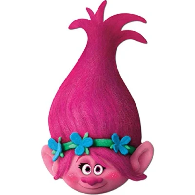 Image of Star Cutouts Ltd SMP388 Poppy Trolls Mega Masks 6 Pack Includes Tabs and Elastics, Multicolour, Regular