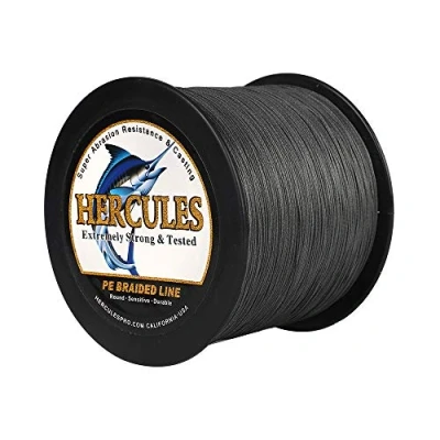 Image of Hercules Super Cast 1000M 1094 Yards Braided Fishing Line 90 LB Test for Saltwater Freshwater PE Braid Fish Lines Superline 8 Strands Grey, 90LB (40.8KG), 0.50MM