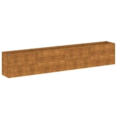 Image of vidaXL Garden Raised Bed in Distinct Rusty Brown, Weather Resistant Corten Steel Construction, Great for Outdoors Gardens/Patios/Balconies, Provides Ample Space Planting Easy Assembly