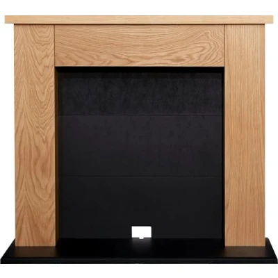 Image of Adam Chester Electric Stove Fireplace in Oak &amp; Black, 39 Inch