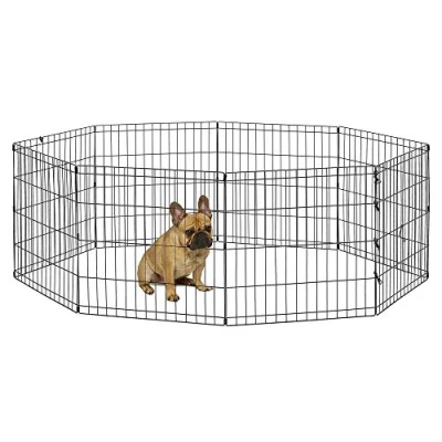 Image of New World Dog Exercise Pen and Playpen without a Door; 60.96 cm by cm; Black E Coated; B550 24
