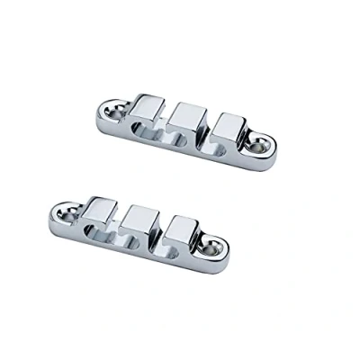 Image of Guyker 2Pcs 3 String Retainer/String Guide for Electric Bass Head Retainer Tree Buckle Groove SR5, Chrome