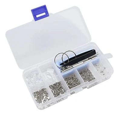 Image of BiBiFly Eyeglasses/Glasses/Spectacles Repair Tool Kit Set with Tiny Screws Nut and Silicone Nose Pads Assortment Tweezer Micro Screwdriver Glasses Cloth
