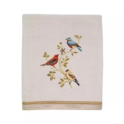 Image of Avanti Linens Bath Towel, Soft &amp; Absorbent, Nature Bathroom Decor (Gilded Birds Collection)