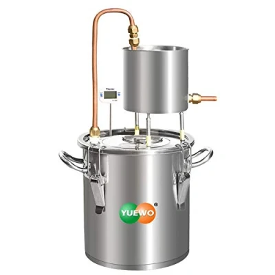 Image of YUEWO Moonshine Still Alcohol Distiller Alembic Spirits Wine Making Boiler with Thermometer Pump for Whisky Brandy Vodka 304 Stainless Steel (12L)