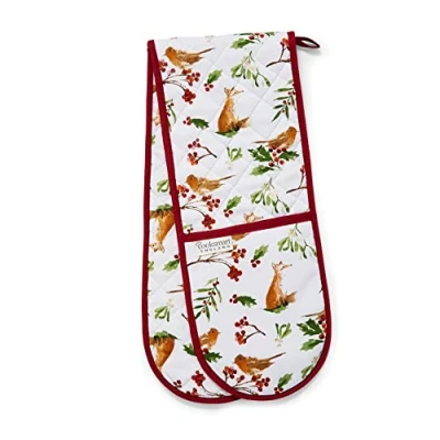 Image of Cooksmart Double Oven Gloves Heat Resistant British Designed Modern Mitt &amp; Potholder for Home Cooking Maximum Protection Kitchen A Winters Tale