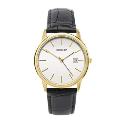 Image of SEKONDA Mens Analogue Classic Quartz Watch with Leather Strap 1718