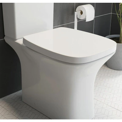 Image of Affine Bayeux Soft Close Square Toilet Seat Top Fix White