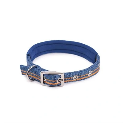 Image of Rosewood Reflective Adjustable Dog Collar, Small, Blue, 10 to 14&quot;