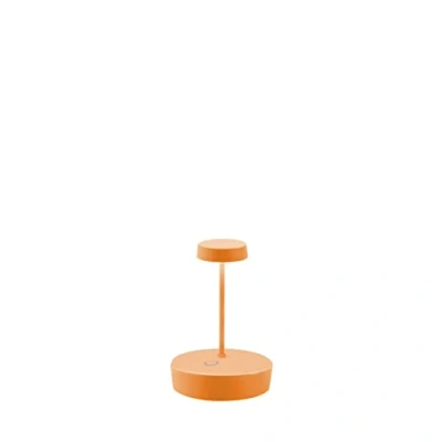 Image of Zafferano, Swap Mini Lamp, Rechargeable Cordless Table Lamp with Touch Controls, Suitable for Interior and Outdoor, Dimmer, 2700 K, Height 14.8 cm, Orange Colour