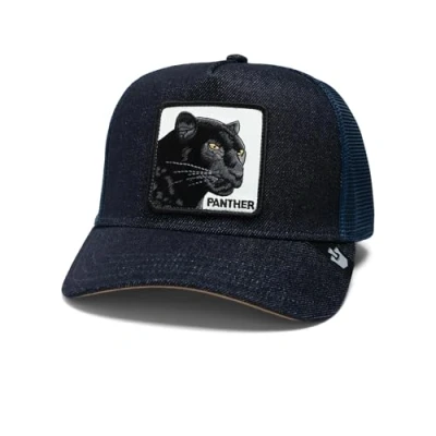 Image of Goorin Bros. The Panther Denim Design Dark Blue Adjustable Trucker Cap