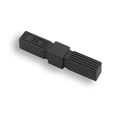 Image of 1 x Steel Core Pipe Connector for Square Pipes, Plastic/Polyamide, Black (2 Pins, 20 1.5 mm)