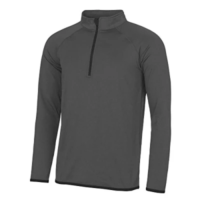 Image of AWDis Cool Half Zip Sweat Charcoal/Jet Black