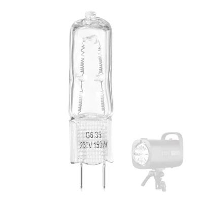 Image of Neewer 230V 150W Modeling Lamp, 2600K Halogen Light Bulb with Heatproof Porcelain E26 Base, 1710lux/1m Max Illuminance, 9 Dimming Levels S101 Series Studio Flash, G6.35