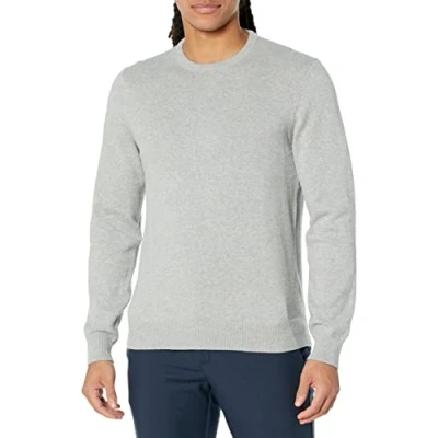 Image of Amazon Essentials Men&#039;s Crew Neck Sweater (Available in Big &amp; Tall), Light Grey Heather, L