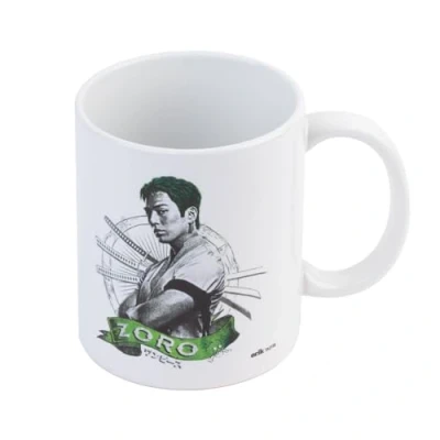 Image of Grupo Erik One Piece Netflix Roronoa Zoro Ceramic Mug 35 cl / 350 ml 11,8 oz 3.74 x 3.15 inches 9.5 8 cm Coffee Tea Cool Gifts Merch