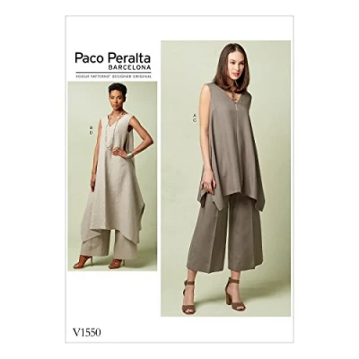 Image of Vogue Patterns Misses Tunics and Pants, Multi Colour, Sizes 6 14, V1550A50, 20.00 x 0.5 25.00 cm