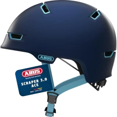 Image of ABUS Scraper 3.0 ACE City Helmet Durable Bicycle for Traffic Women and Men Blue, Size L