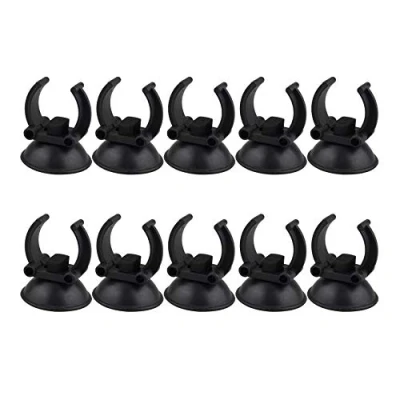 Image of HALJIA 10PCS 23mm Aquarium Fish Tank Suction Cups Airline Hose Pump Air Line Tubing Holder Cup Clips Tube Holders Clamps for Black