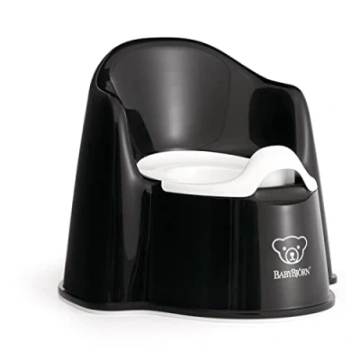 Image of BabyBjörn Potty Chair, Black/White