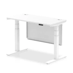 Image of Air 1200x600 Height Adjustable Desk White CP Leg Modesty Panel