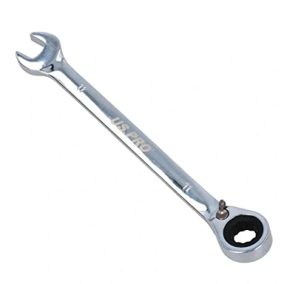 Image of AB Tools 11mm Reversible Cranked Offset Ratchet Combination Spanner Wrench 72 Teeth