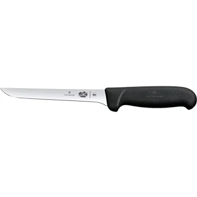 Image of Victorinox Fibrox 12cm Boning Knife Curved Edge Wide Blade (5630312)