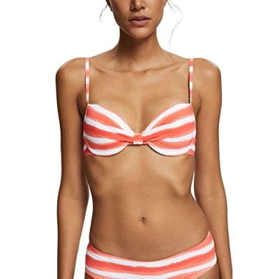 Image of Esprit Cabrillo Beach Padded Plunge BRA Bikini, Women&#039;s, Size: 12xC, Coral