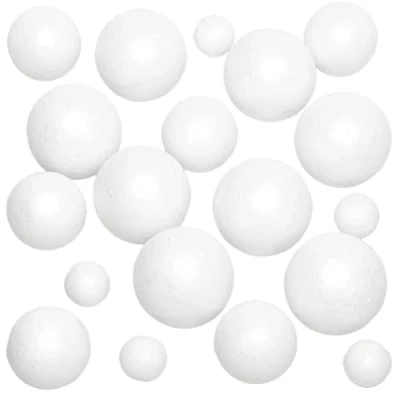 Image of Baker Ross EV691 Polystyrene Balls Value Pack for Kids Arts Ideal Model Making, Crafting, Educational Toys, Gifts, Keepsakes and More (Pack of 36), Assorted
