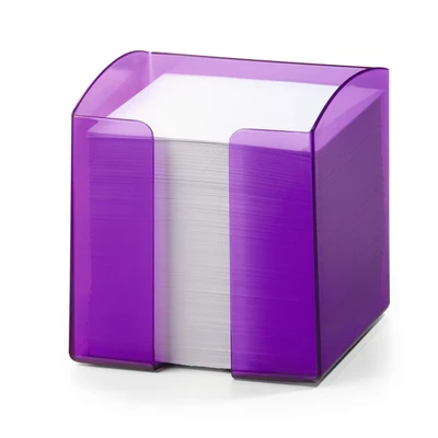Image of Durable Trend Note Box with 800 White Paper Notes Translucent Purple