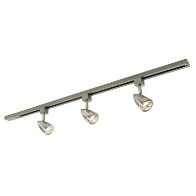 Image of Bullett 3 Light Track Kit Satin Chrome Plate, Abs Plastic, GU10