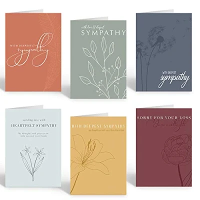 Image of Ruby Ashley Sympathy Cards. Multipack of 30 Cards with White Envelopes Condolence, Thinking You, Soerry For Your Loss Made in the UK